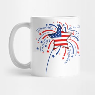 Firework 4th of July Patriotic American Flag Kids Mug